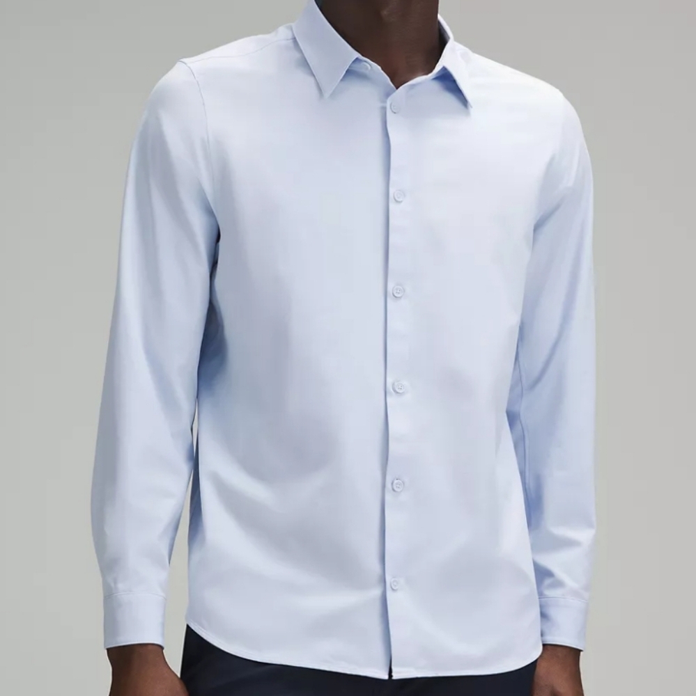 Lululemon New Venture Classic-Fit Long-Sleeve Shirt, Light Blue